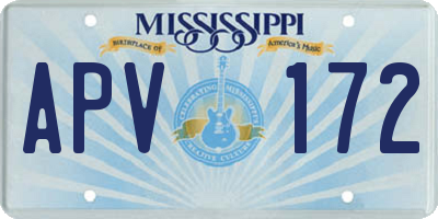 MS license plate APV172