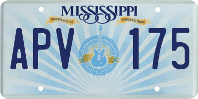 MS license plate APV175