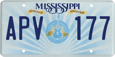 MS license plate APV177
