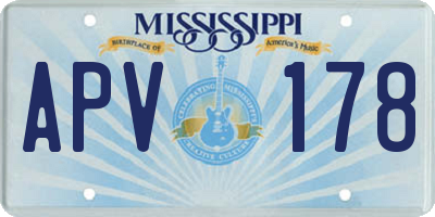 MS license plate APV178