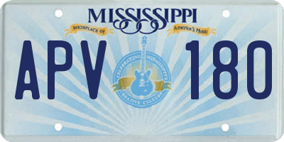 MS license plate APV180