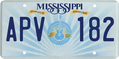 MS license plate APV182