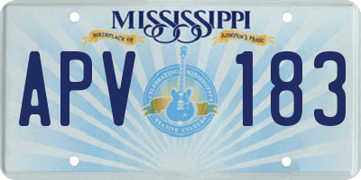 MS license plate APV183