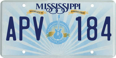 MS license plate APV184