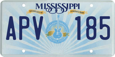 MS license plate APV185