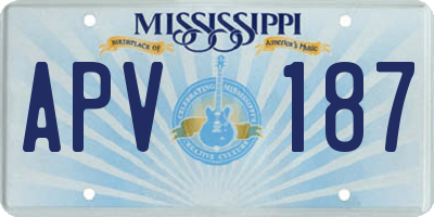 MS license plate APV187