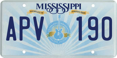 MS license plate APV190