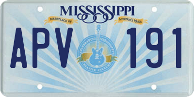 MS license plate APV191