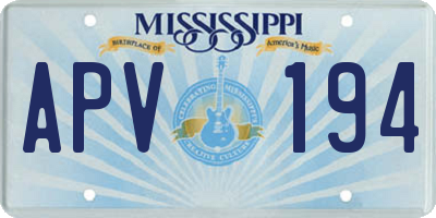 MS license plate APV194