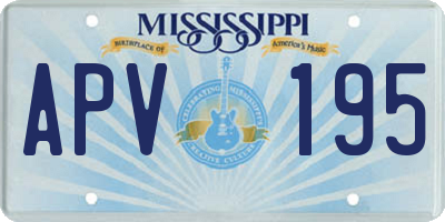 MS license plate APV195