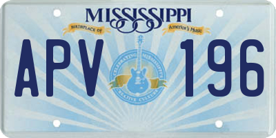 MS license plate APV196