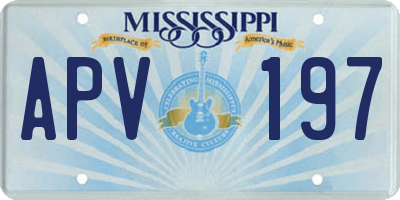 MS license plate APV197