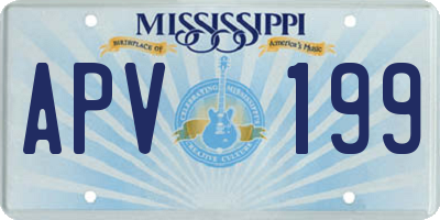 MS license plate APV199