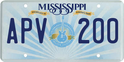 MS license plate APV200