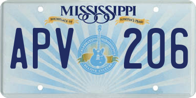 MS license plate APV206