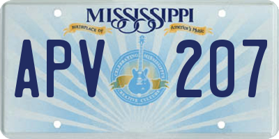 MS license plate APV207