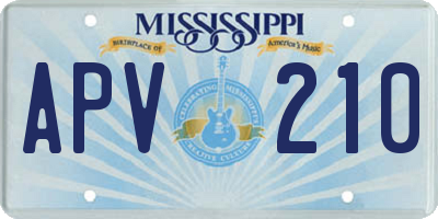 MS license plate APV210