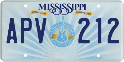 MS license plate APV212