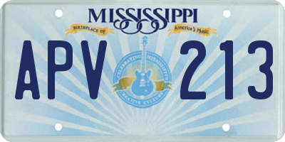 MS license plate APV213
