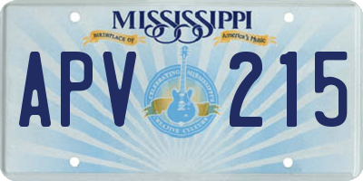 MS license plate APV215
