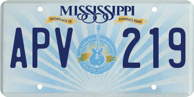 MS license plate APV219