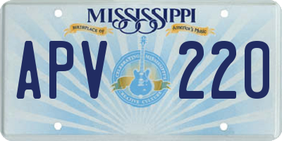 MS license plate APV220