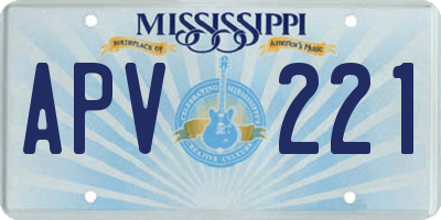 MS license plate APV221