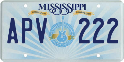 MS license plate APV222