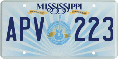 MS license plate APV223