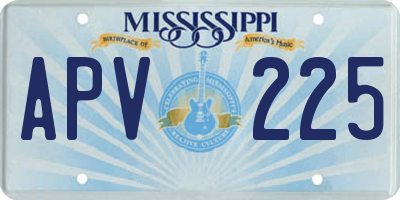 MS license plate APV225