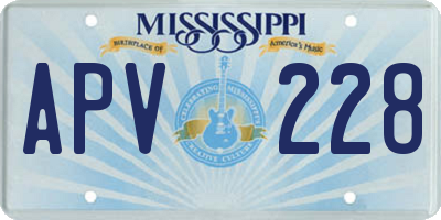 MS license plate APV228