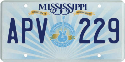 MS license plate APV229
