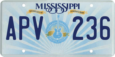 MS license plate APV236