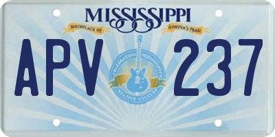 MS license plate APV237