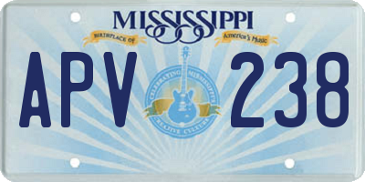 MS license plate APV238