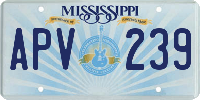 MS license plate APV239