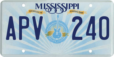 MS license plate APV240