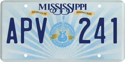 MS license plate APV241