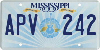 MS license plate APV242