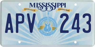 MS license plate APV243