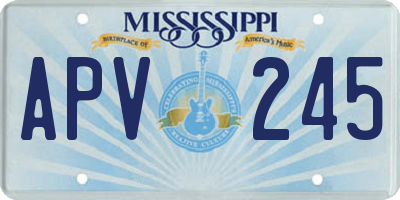 MS license plate APV245