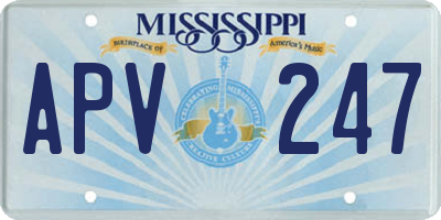 MS license plate APV247