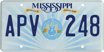 MS license plate APV248