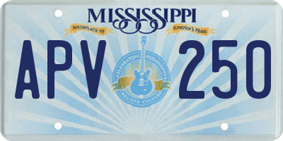 MS license plate APV250