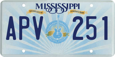 MS license plate APV251