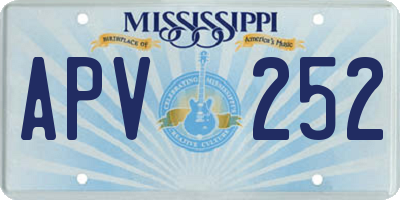 MS license plate APV252