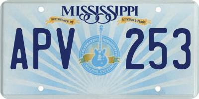 MS license plate APV253