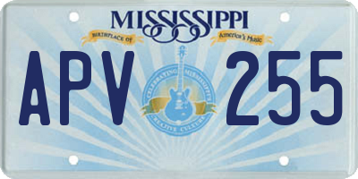 MS license plate APV255