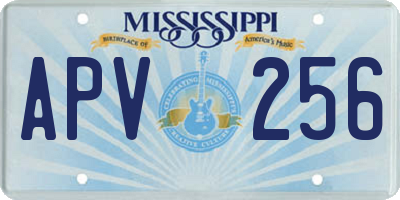 MS license plate APV256
