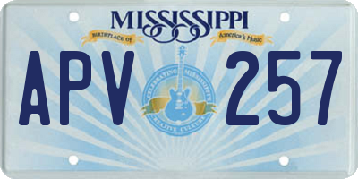 MS license plate APV257